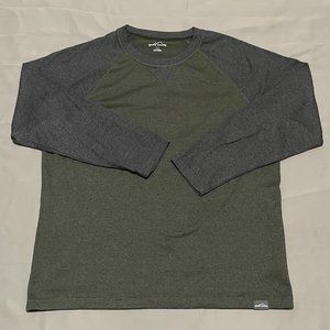 Eddie Bauer Authentic Long Sleeve Green Gray Crew Neck Pullover Mens Large